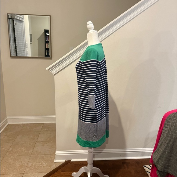 Heyton Striped French Terry Sheath Dress with 3/4 Sleeves - Picture 5 of 10